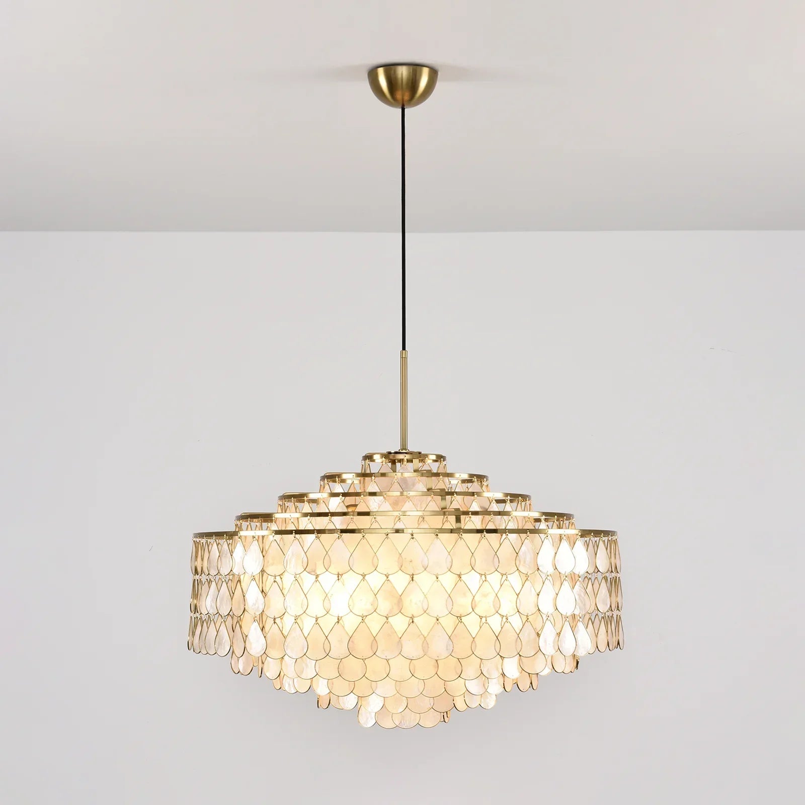 Luxury Capiz Shell Tiered Chandelier