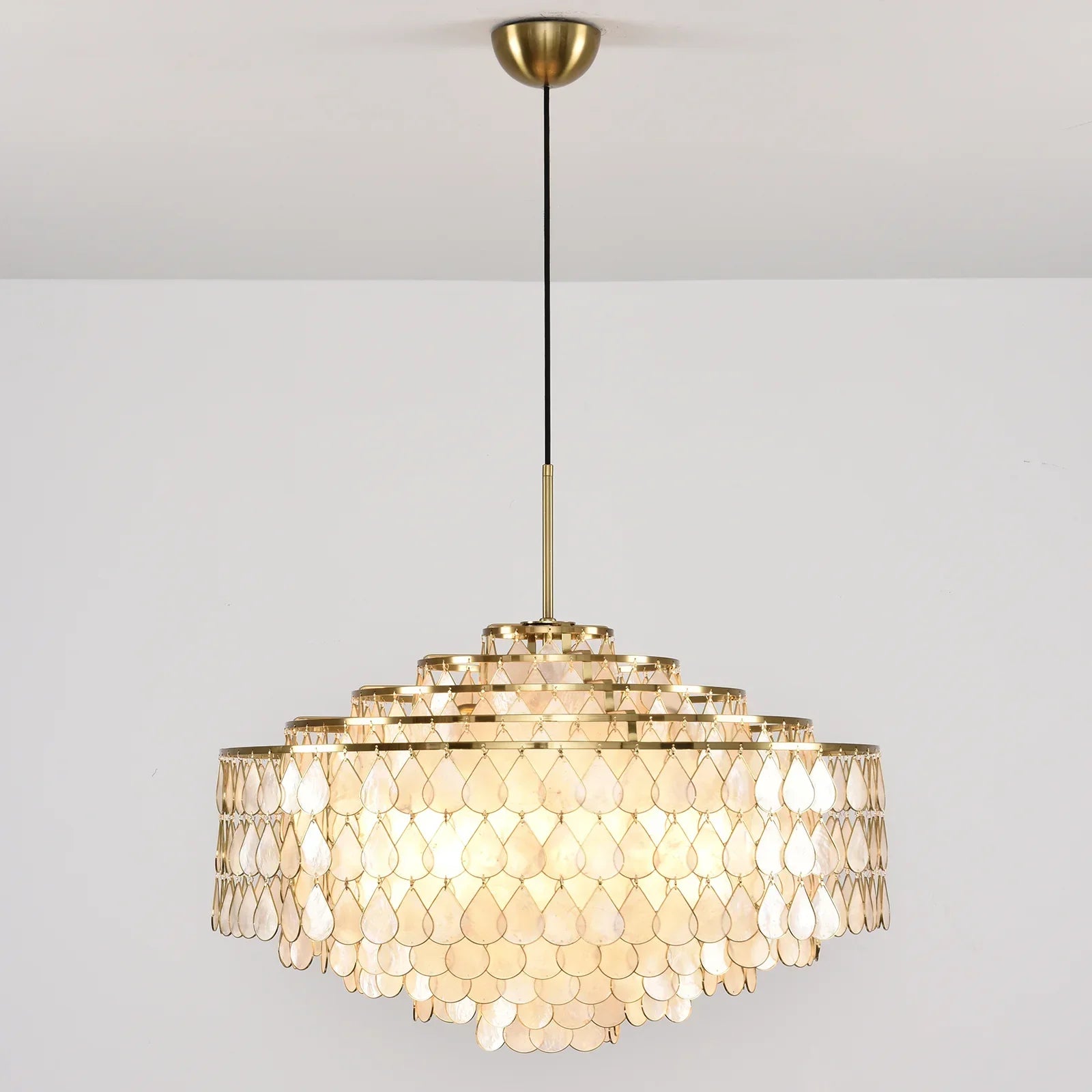 Luxury Capiz Shell Tiered Chandelier