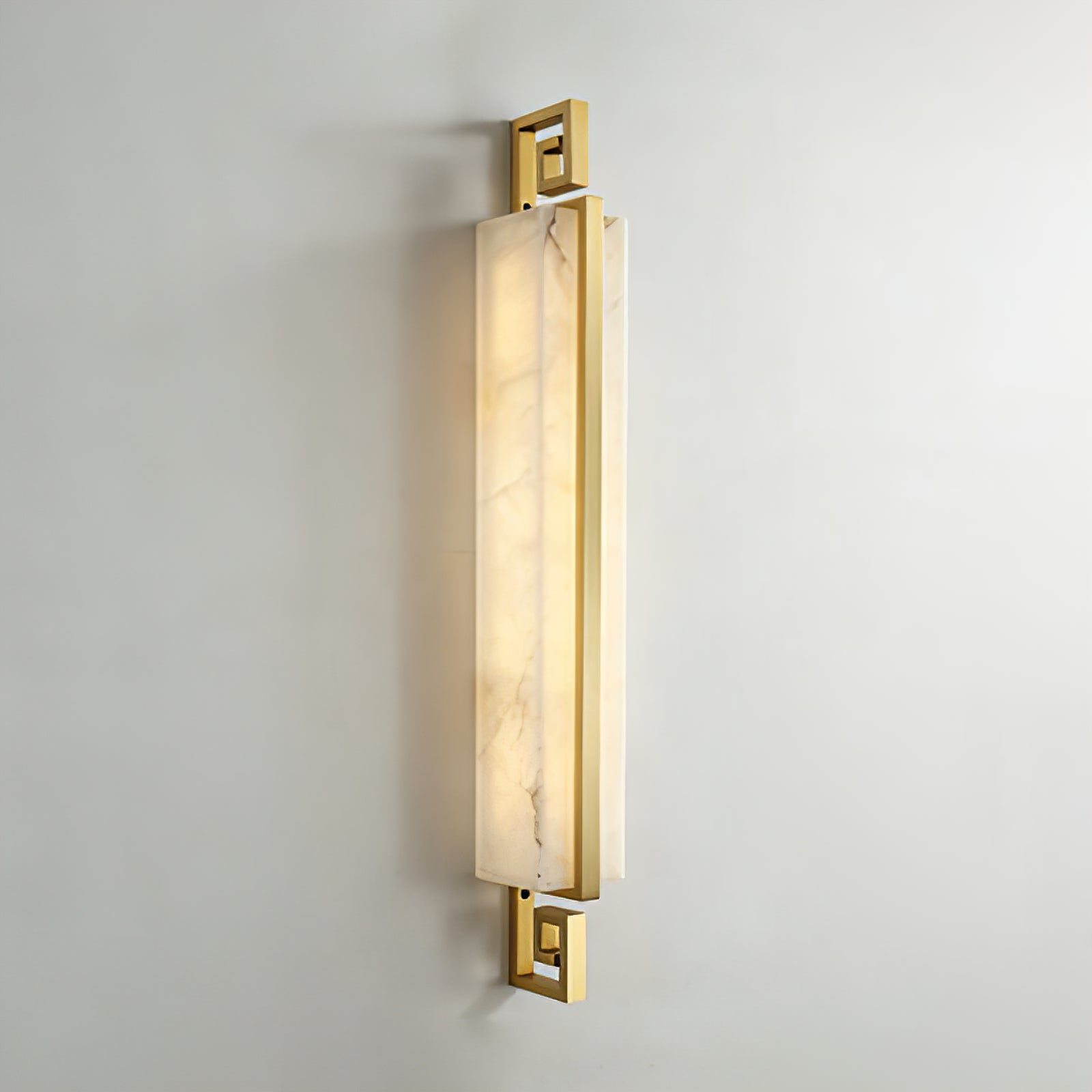 Sleek Alabaster Brass Wall Light