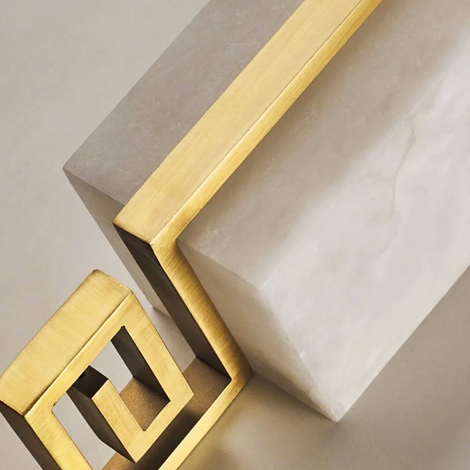 Sleek Alabaster Brass Wall Light
