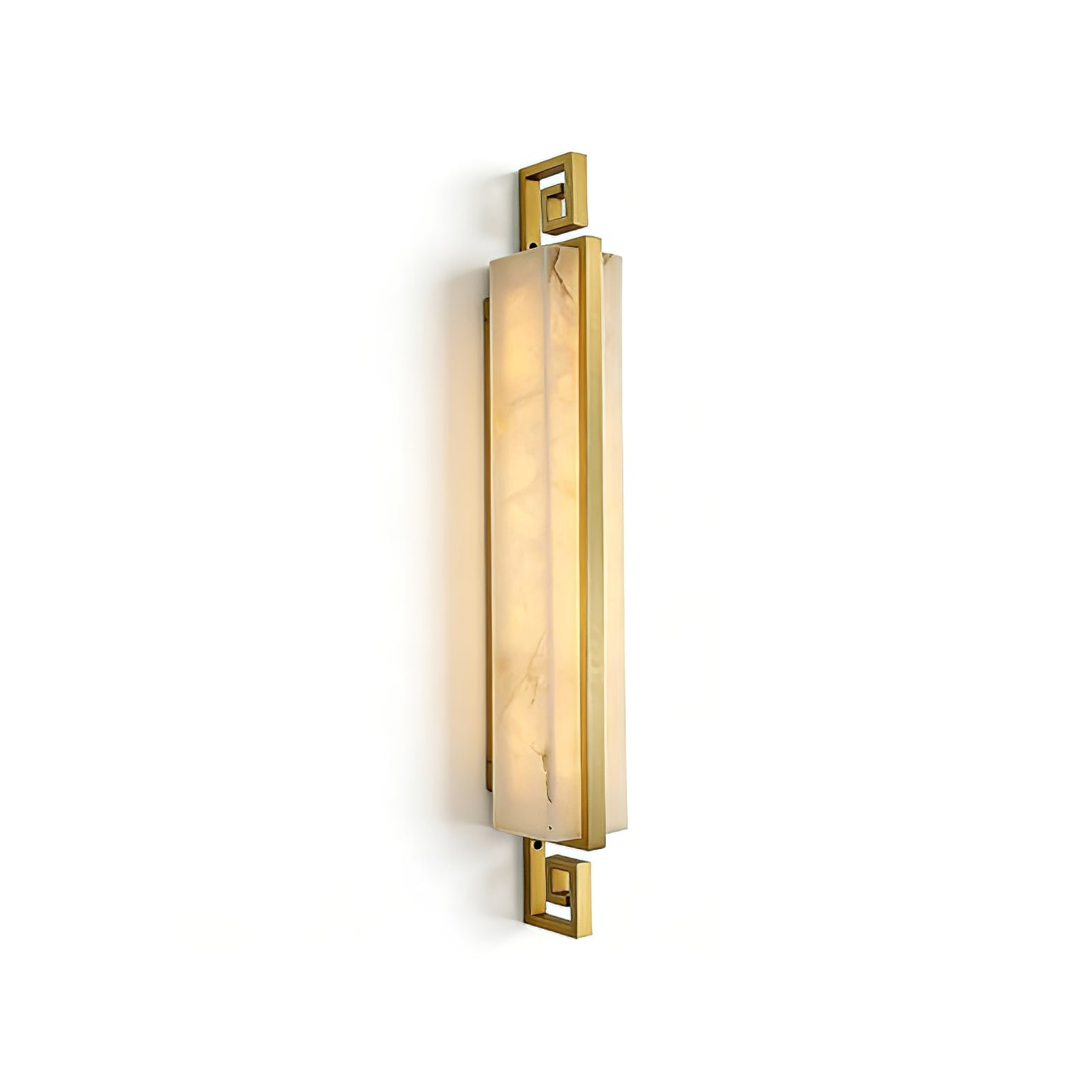 Sleek Alabaster Brass Wall Light
