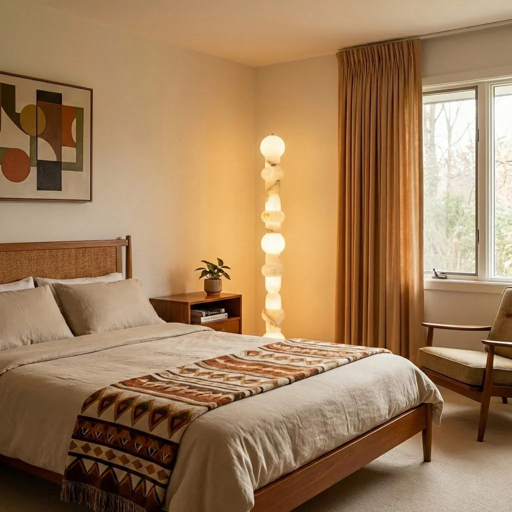 Stacked Alabaster Orb Floor Lamp
