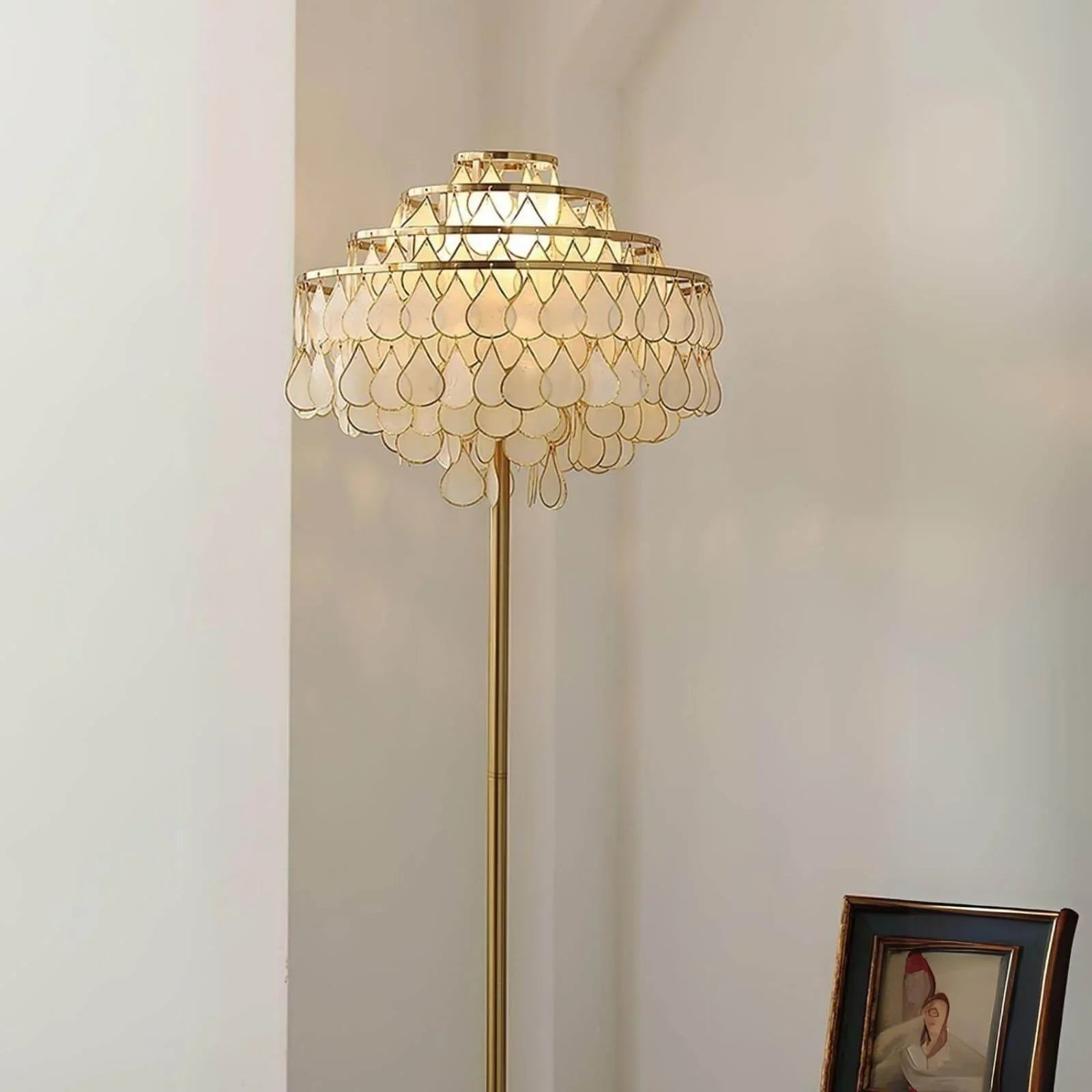 Teardrops Capiz Floor Lamp