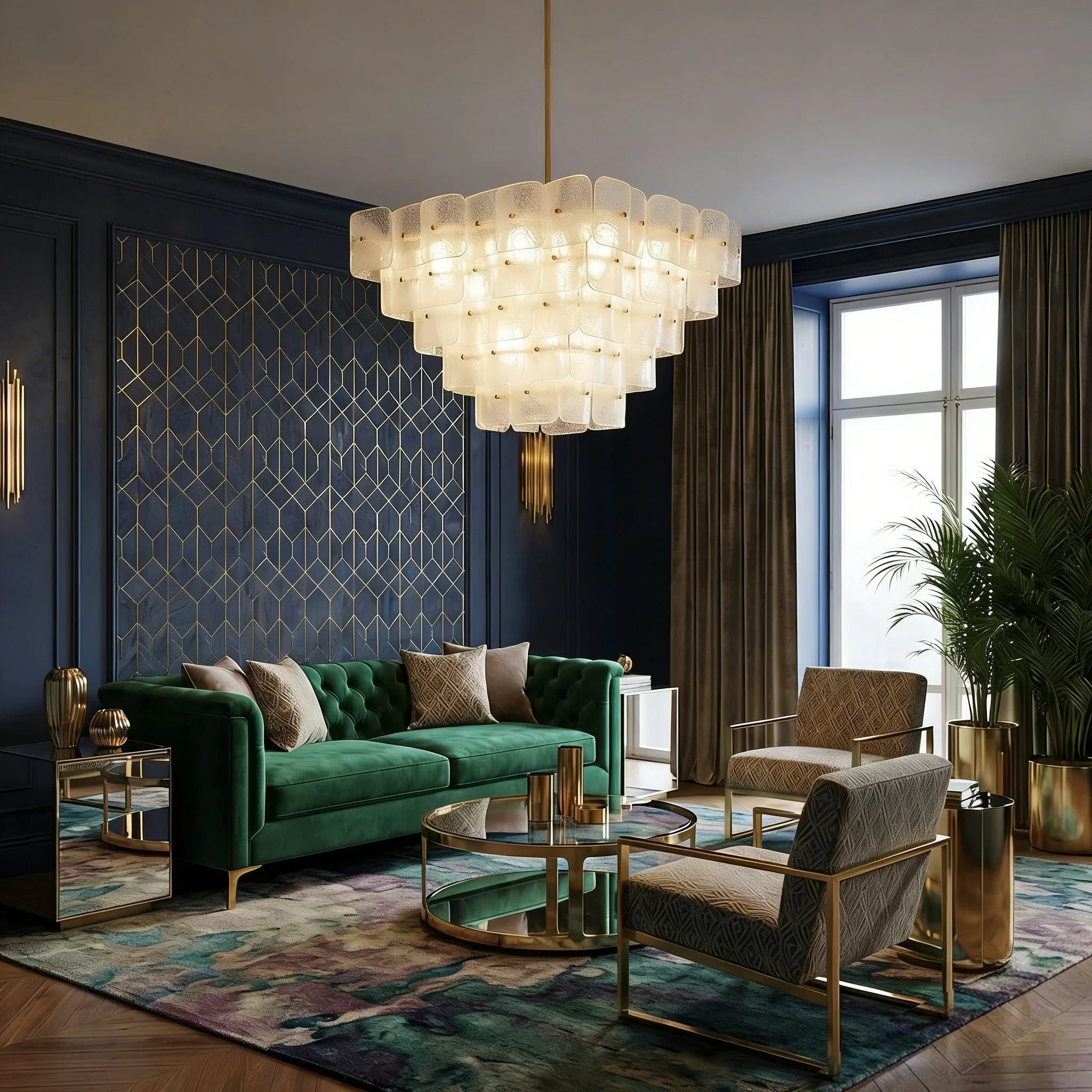 Tiered Glass Chandelier