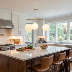 Triple Glass Orb Pendant Lamp
