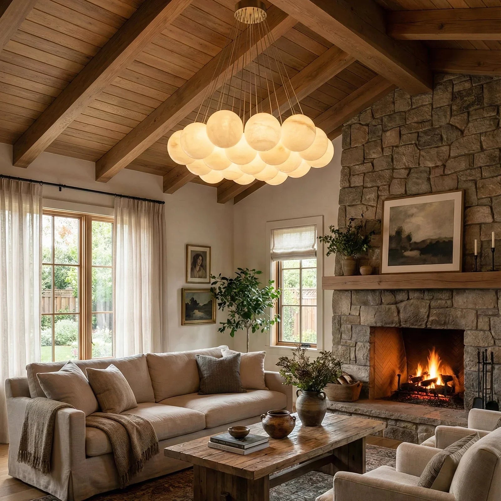 Alabaster Balls Chandelier