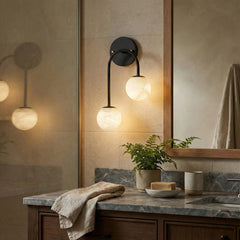 Alabaster Double Spherical U Shape Wall Lamp