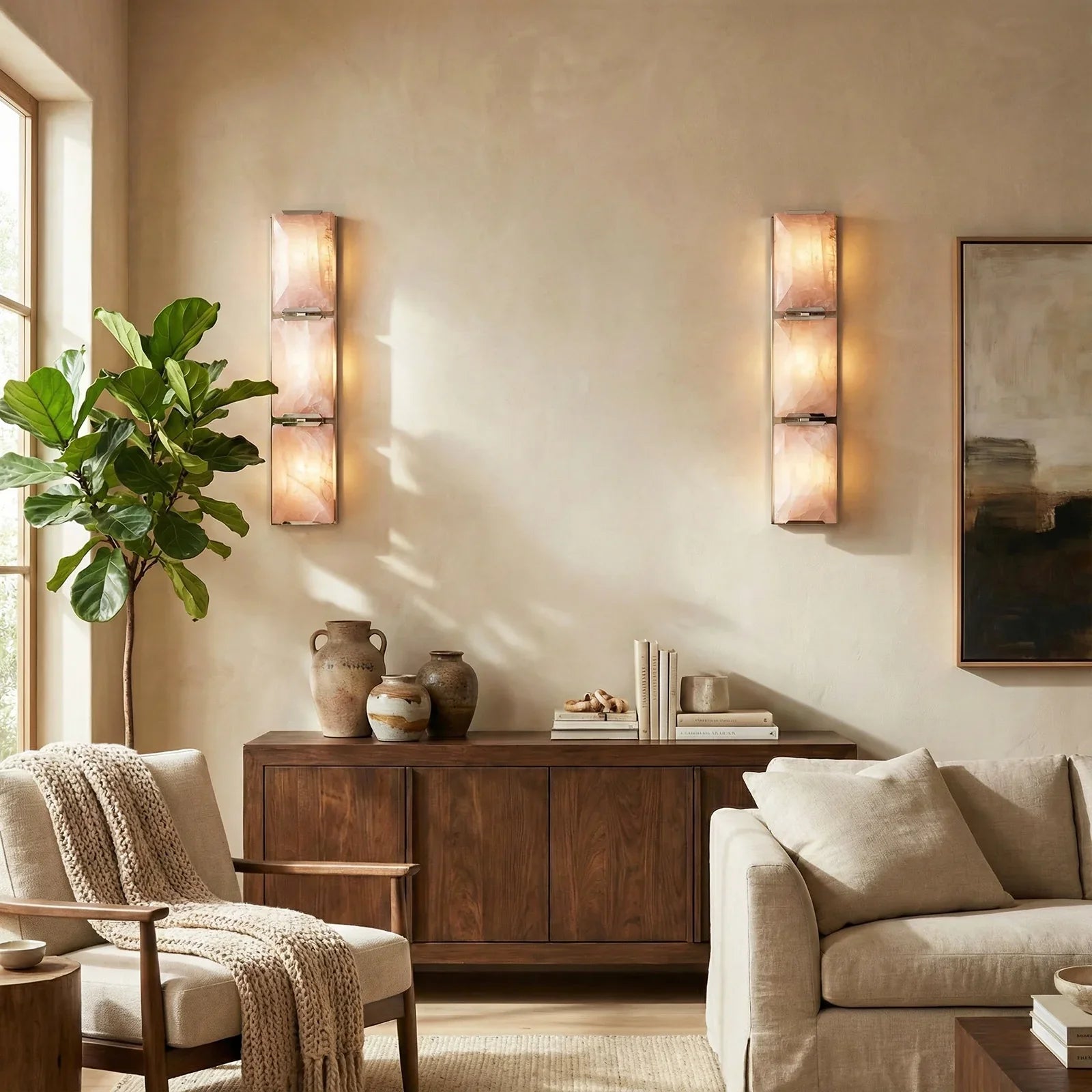 Alabaster Rectangular Wall Lamp