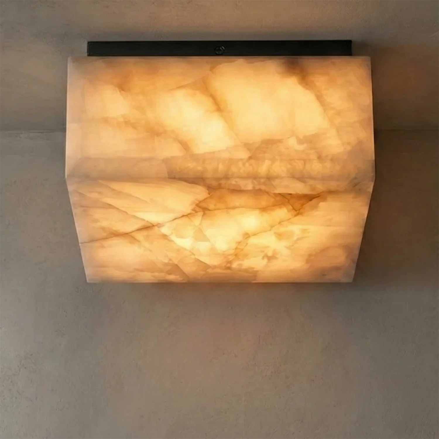 Alabaster Riviera Square Ceiling  Lamp