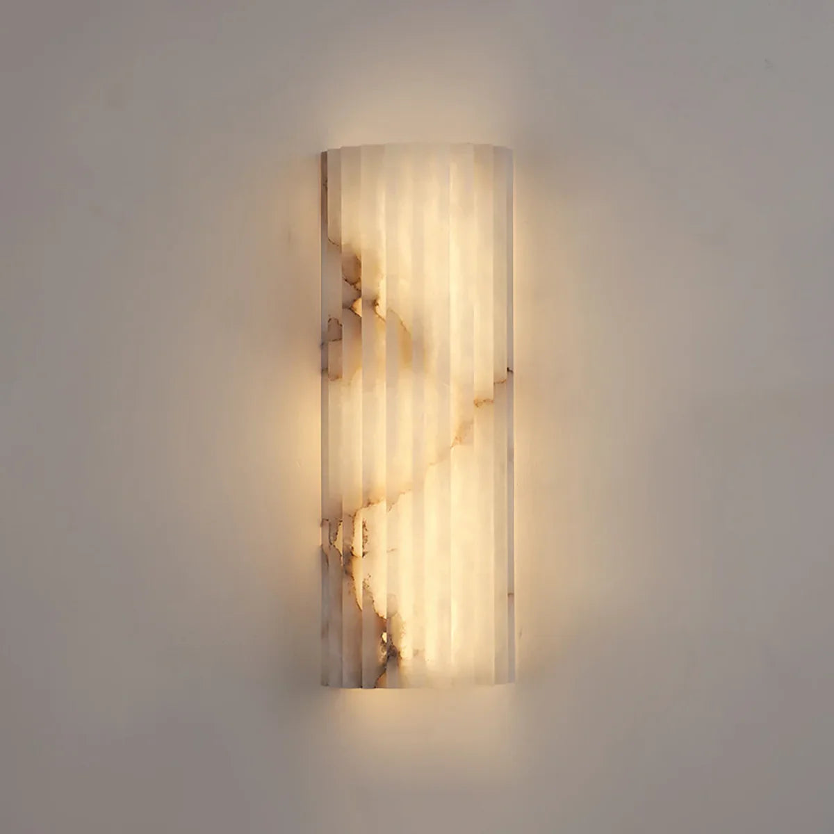 Alabaster Vertical Groove Wall Lamp