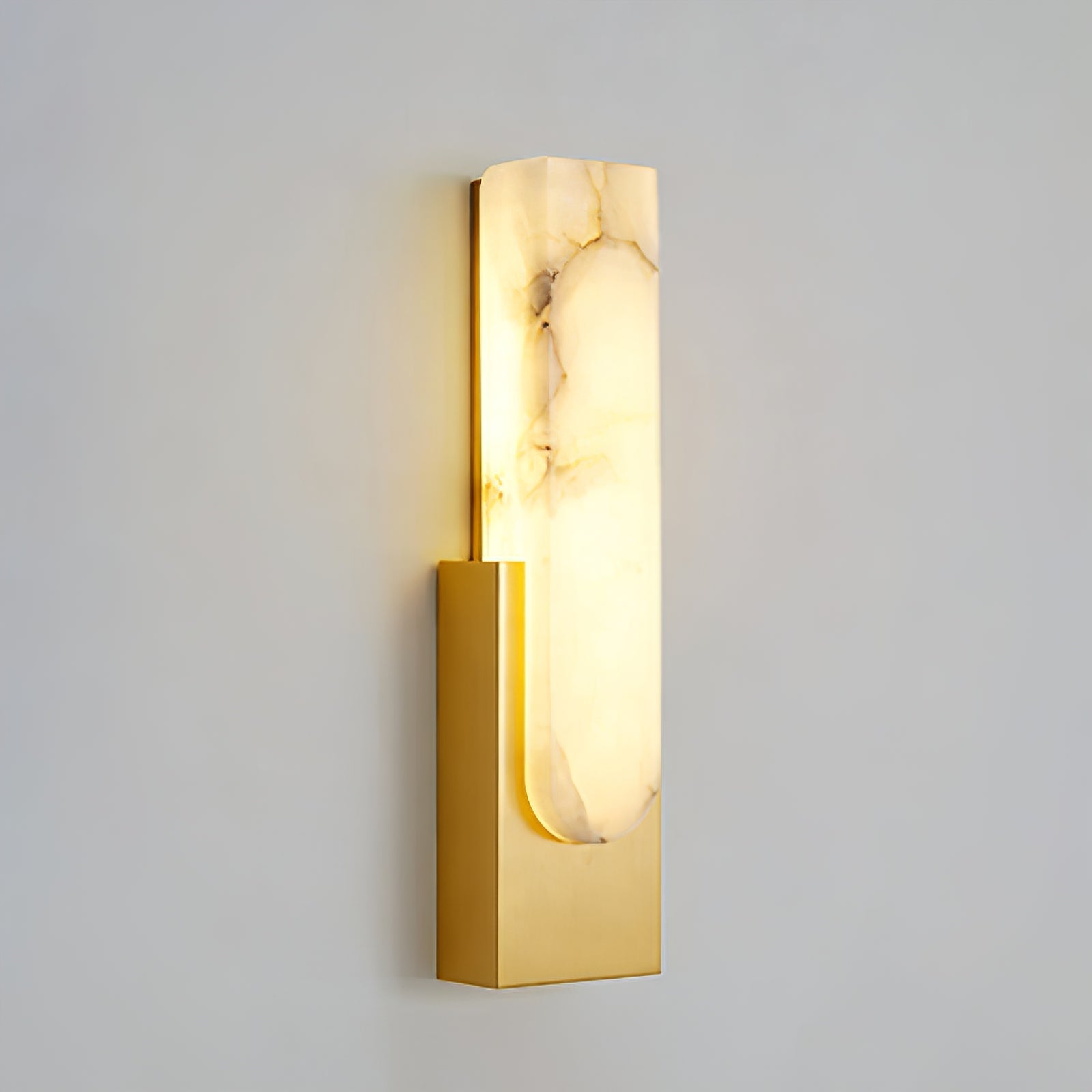 Alberta Brass Marble Wall Light