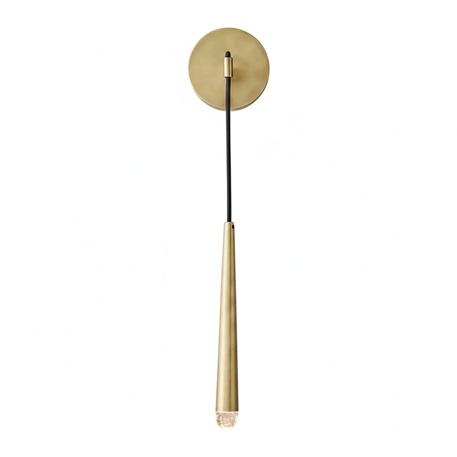 Brass Spinal Tube Crystal Wall Lamp