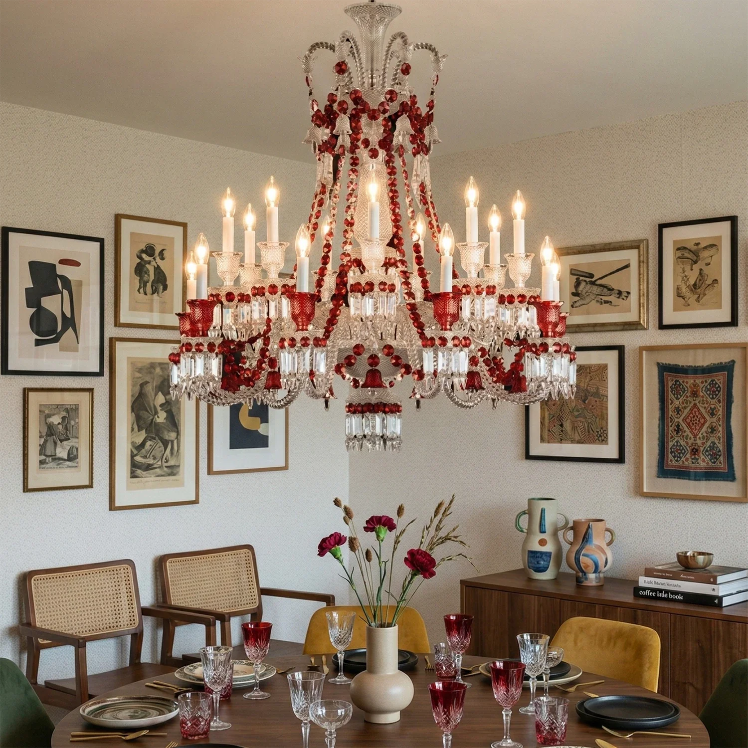 Brilliant Starry Crystal RED Chandelier