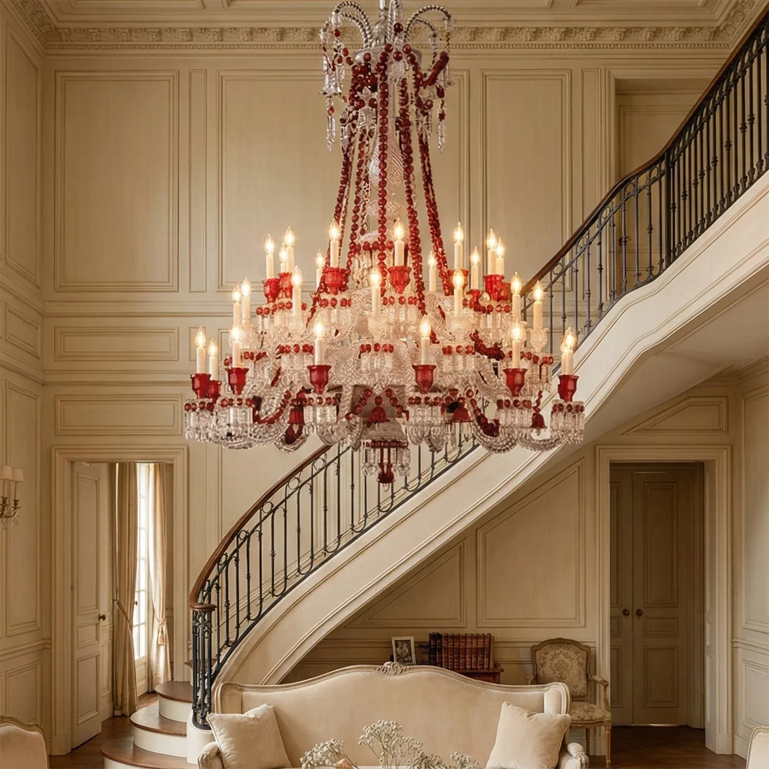 Brilliant Starry Crystal RED Chandelier