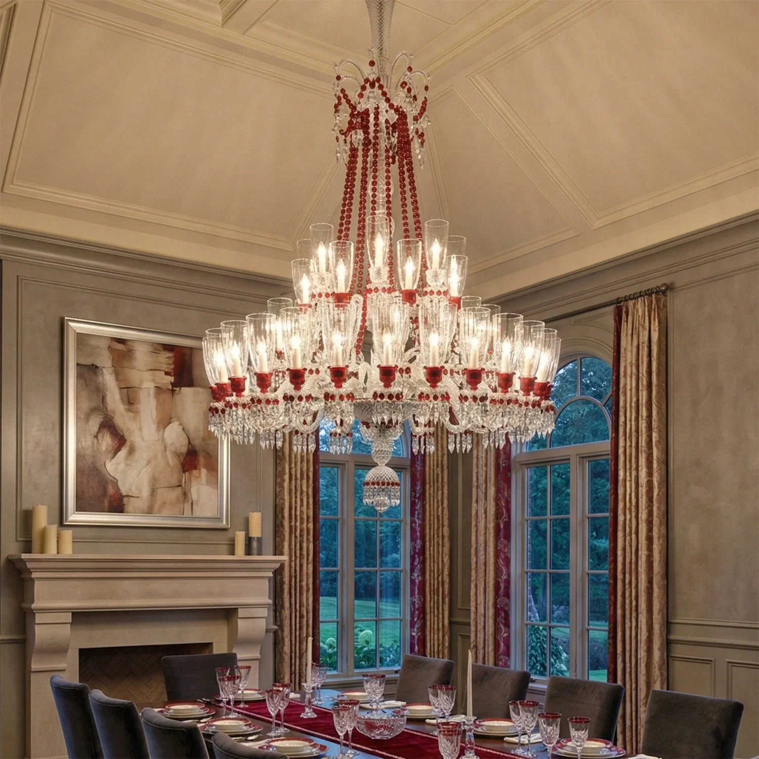 Brilliant Starry Crystal RED Chandelier