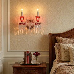 Caelum Apex Red Crystal Wall Lamp