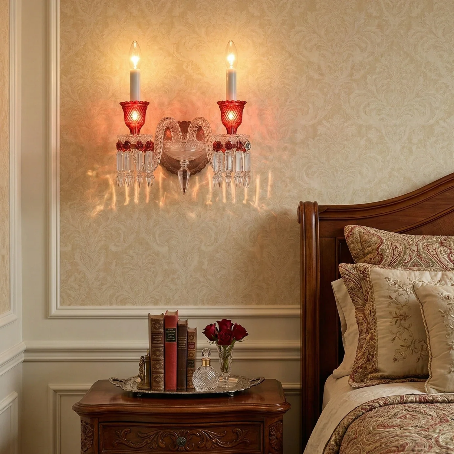 Caelum Apex Red Crystal Wall Lamp