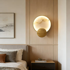 Celestial Jupiter Natural Alabaster Wall Sconce