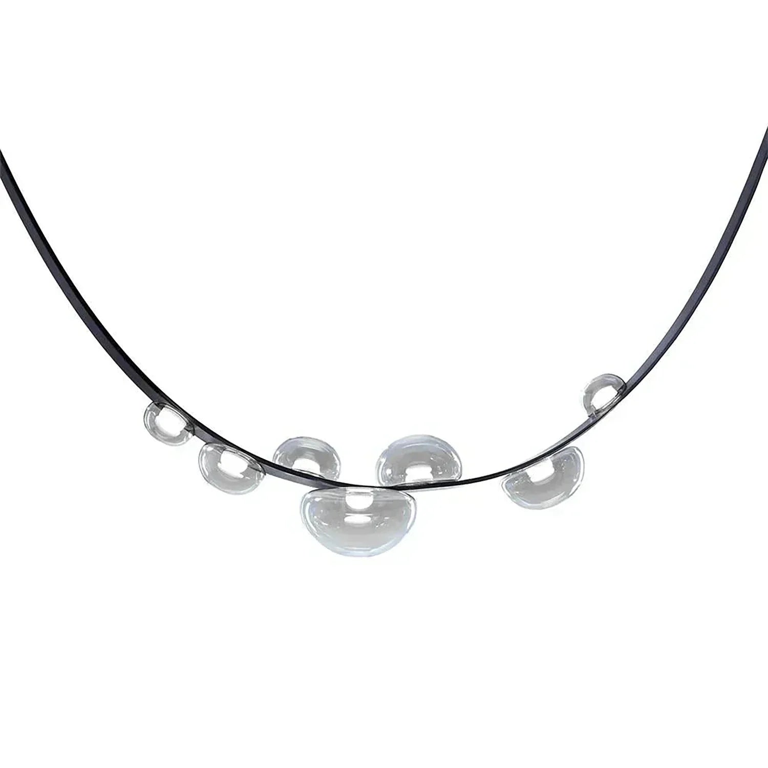Dew Aura Leather-Strap Glass Pendant