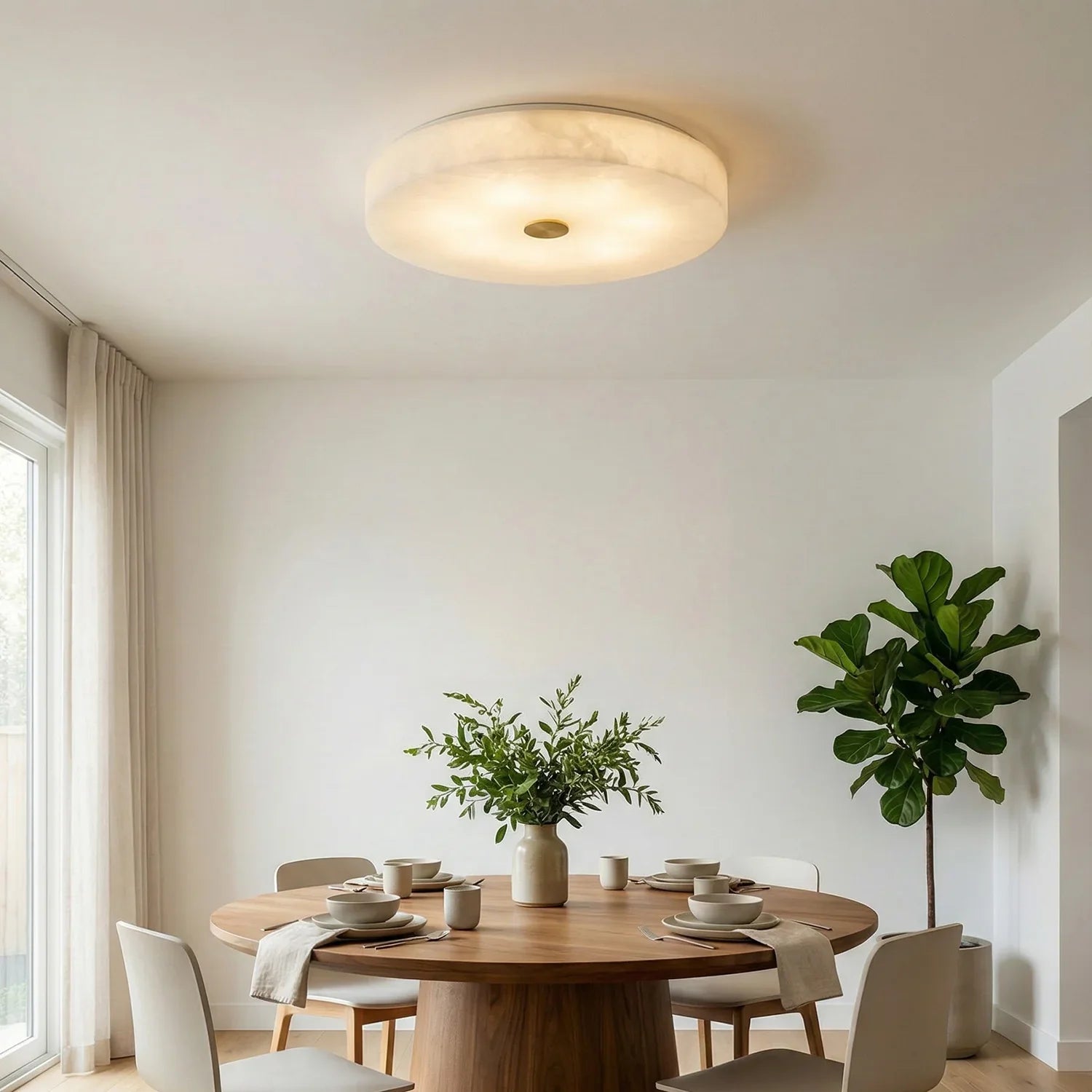 Disc Shaped Sophie Alabaster Ceiling Lamp