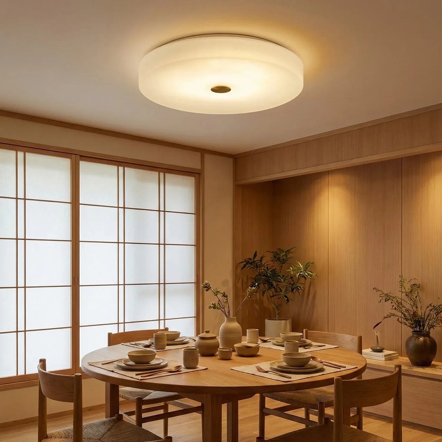 Disc Shaped Sophie Alabaster Ceiling Lamp