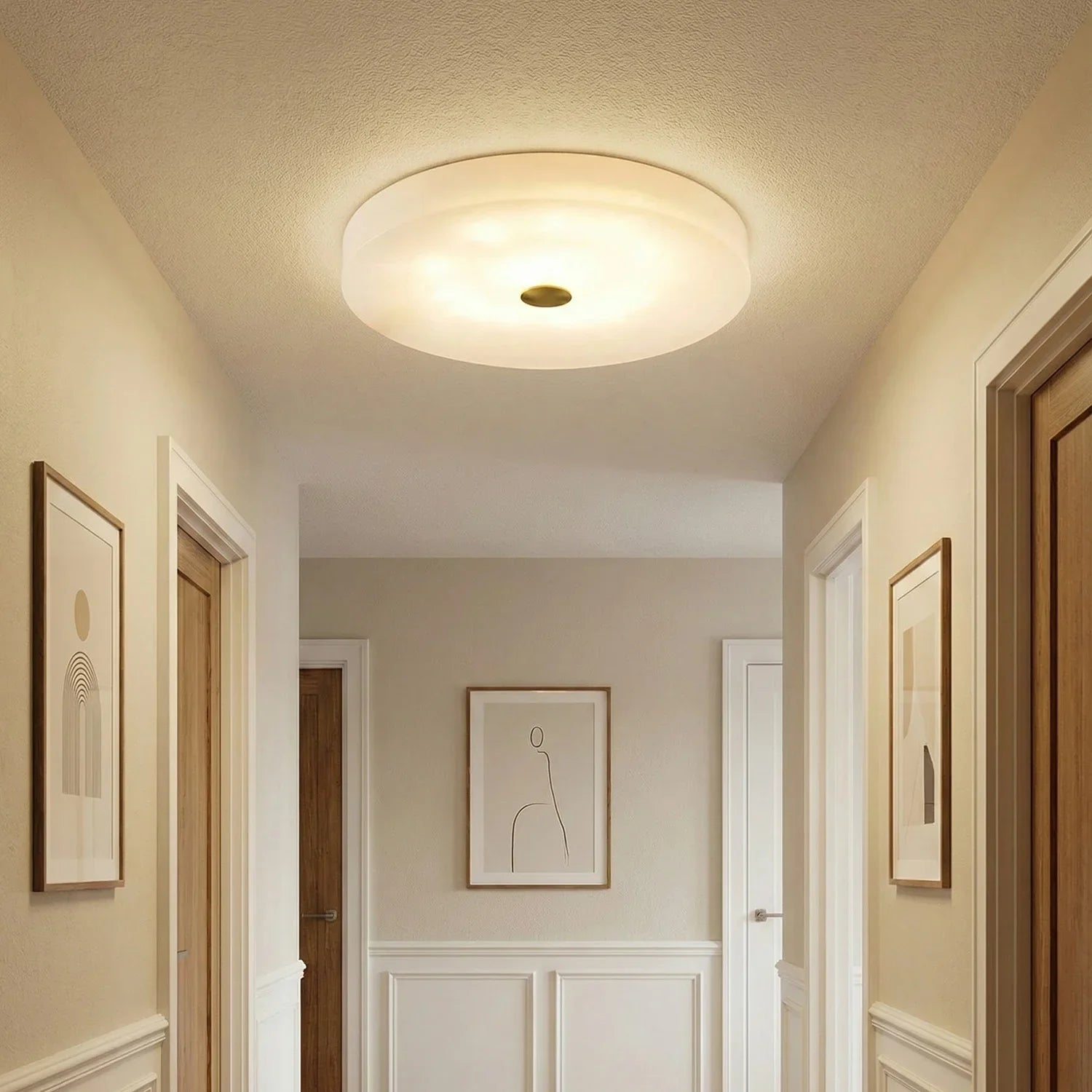 Disc Shaped Sophie Alabaster Ceiling Lamp