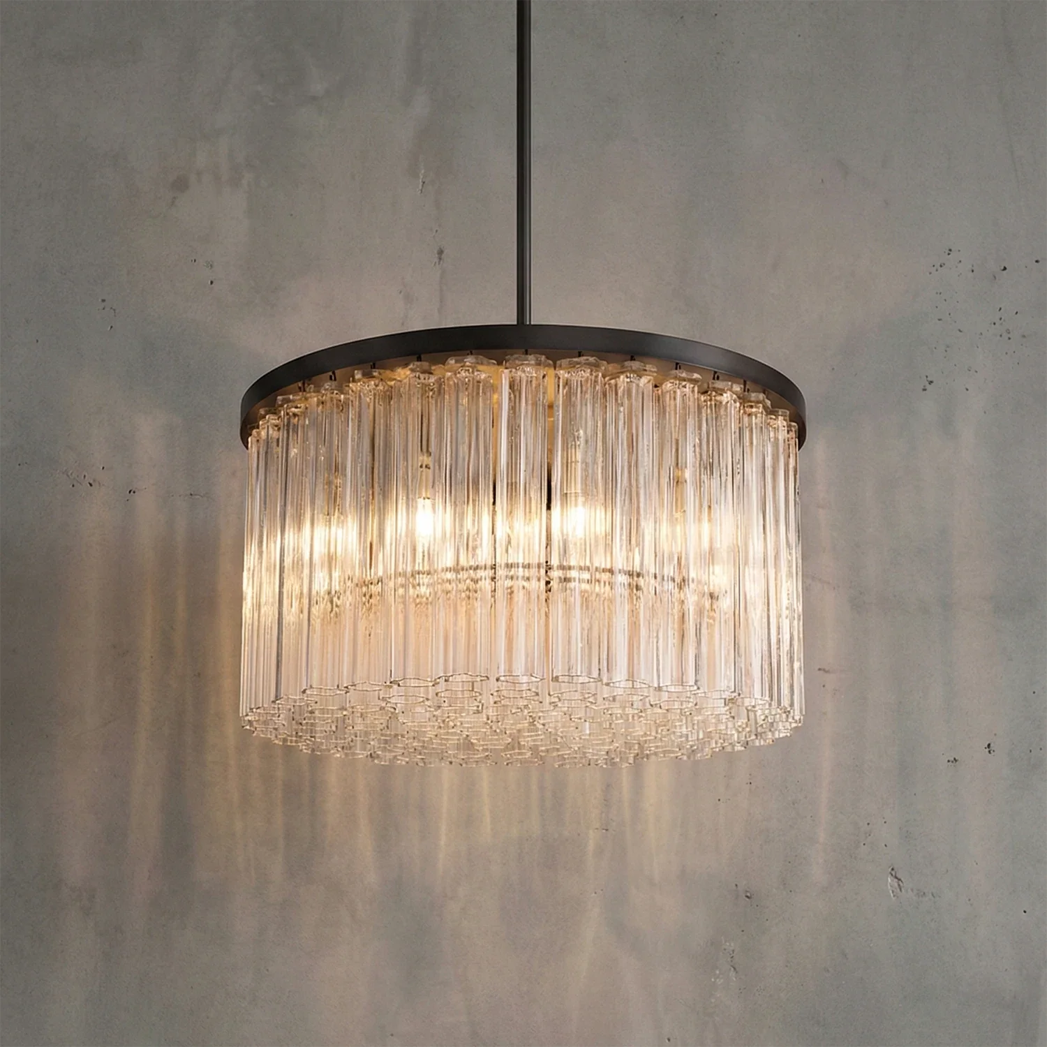 Linear Crystal Cascade Chandelier