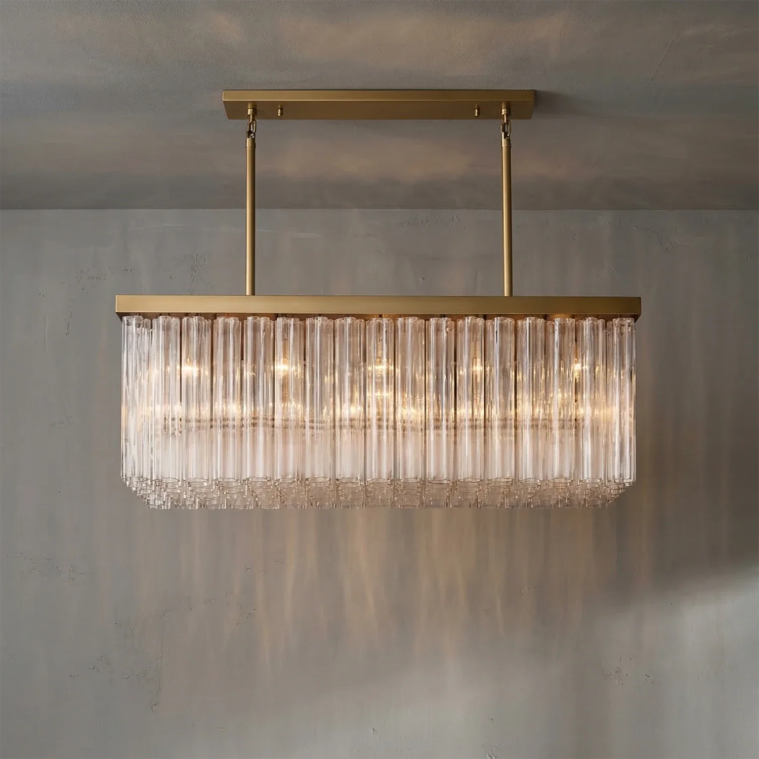 Linear Crystal Cascade Chandelier