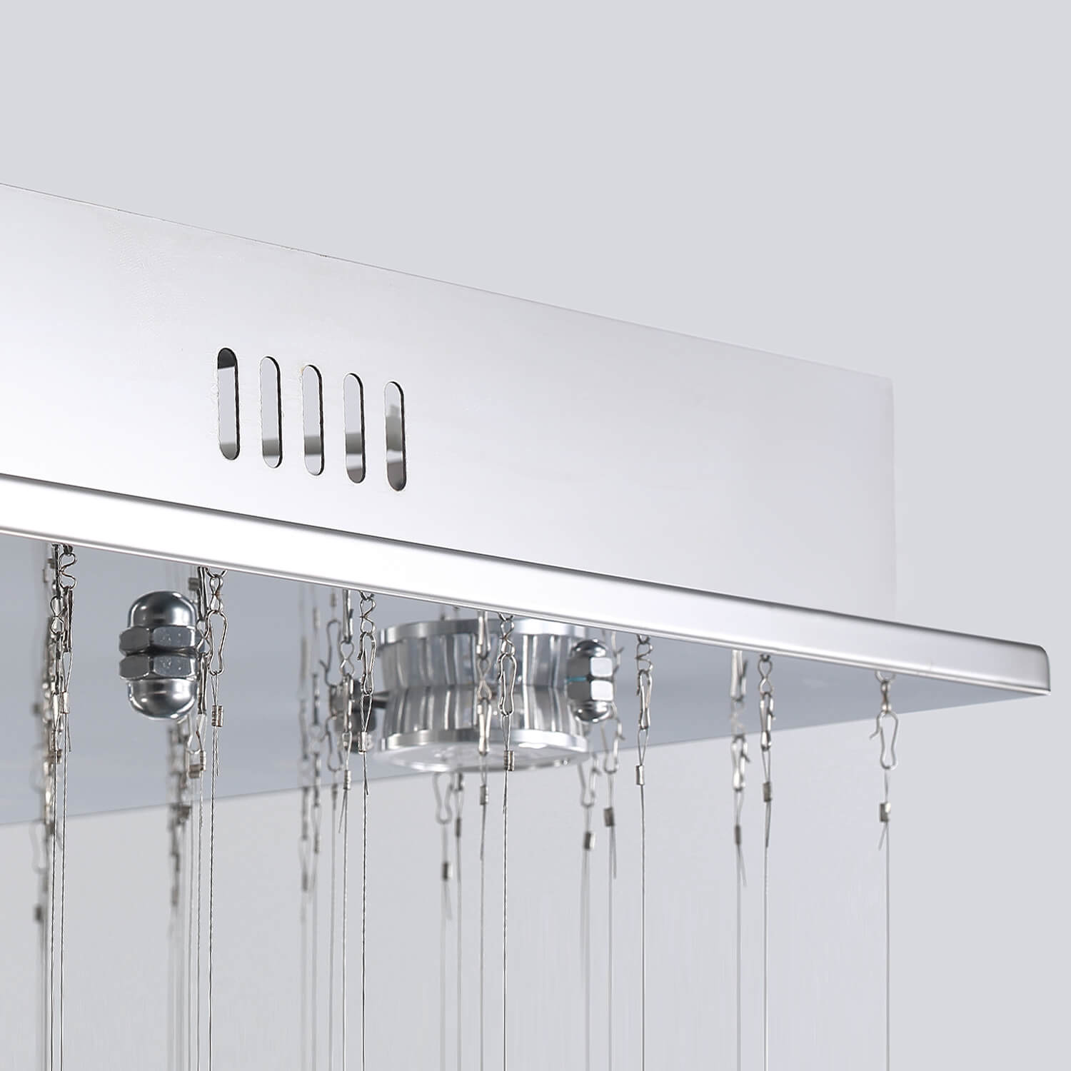 Astra Modern Luxury K9 Crystal Inner Pyramid Rectangular Chandelier