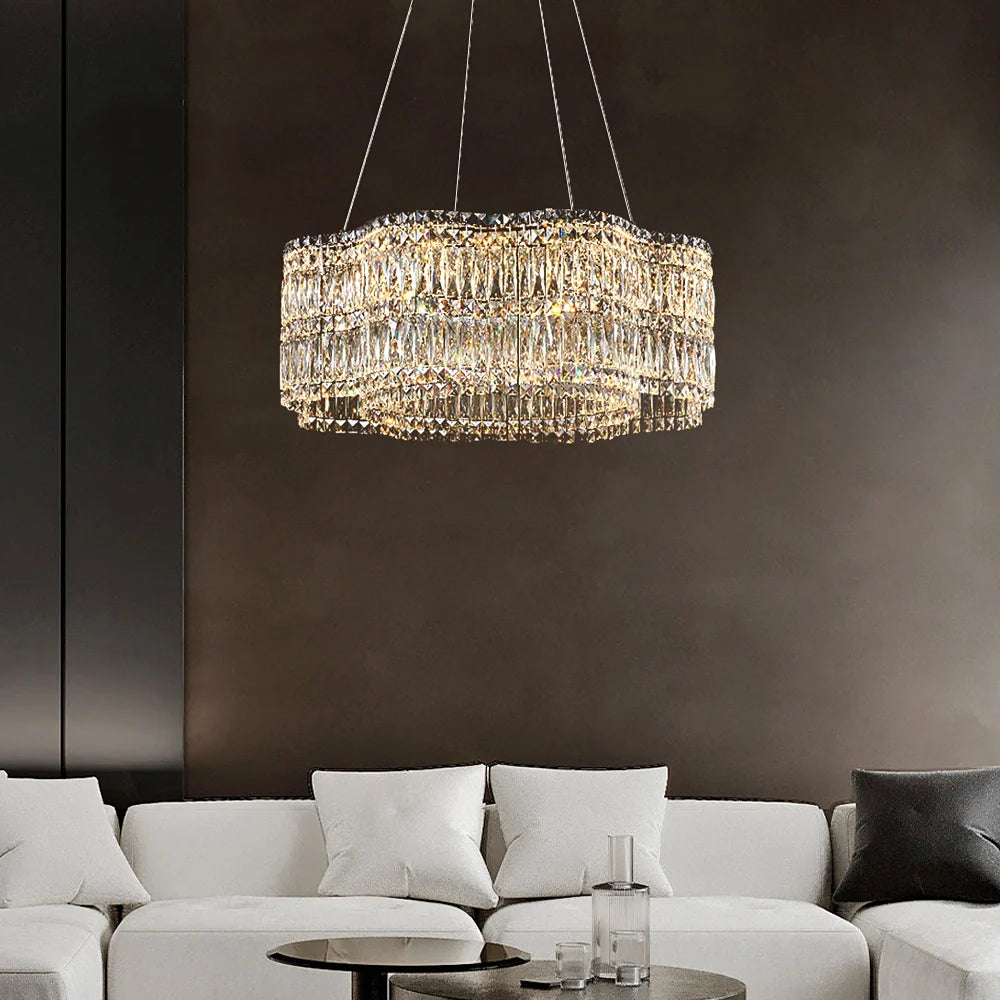 Modern Floral K9 Crystal Chandelier