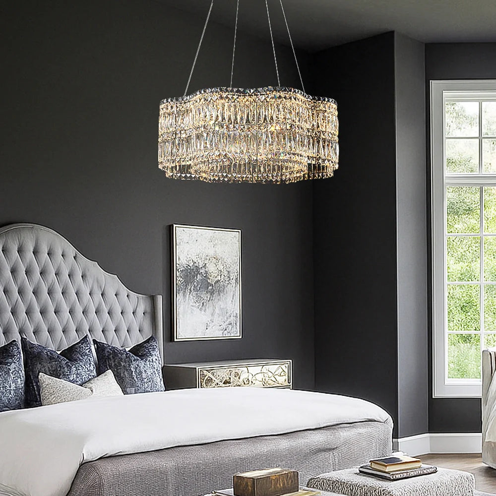 Modern Floral K9 Crystal Chandelier