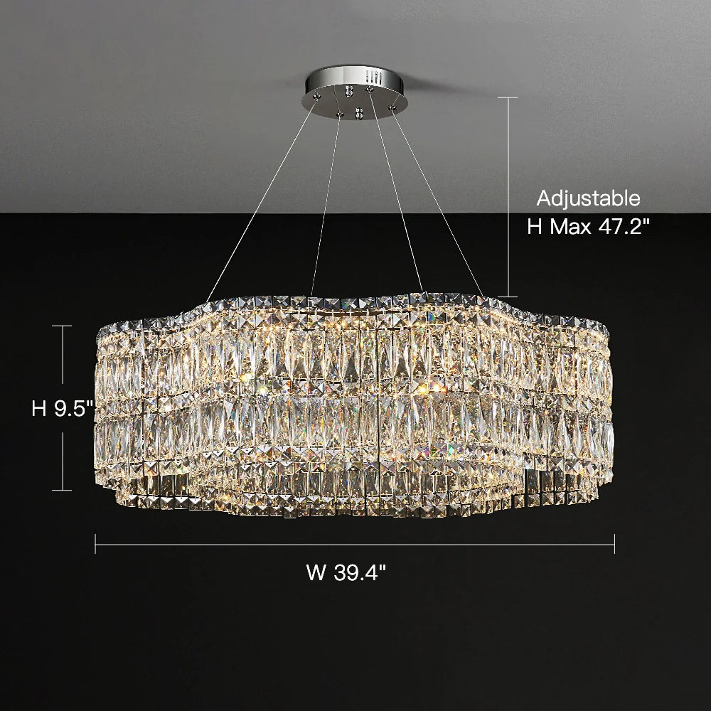 Modern Floral K9 Crystal Chandelier