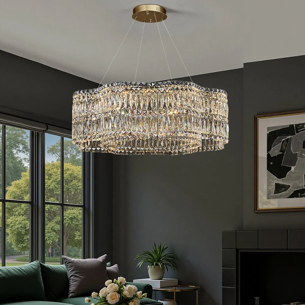 Modern Floral K9 Crystal Chandelier