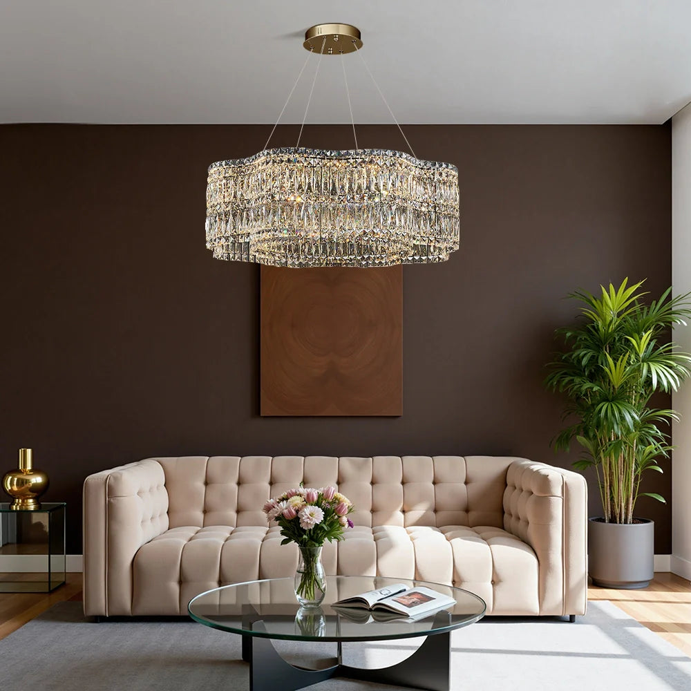 Modern Floral K9 Crystal Chandelier