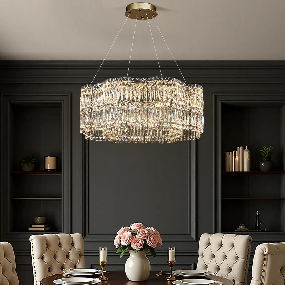 Modern Floral K9 Crystal Chandelier