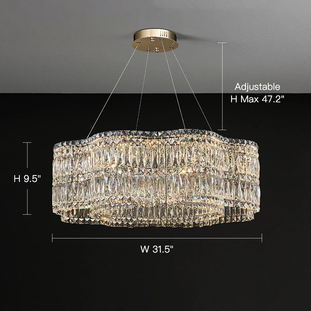 Modern Floral K9 Crystal Chandelier