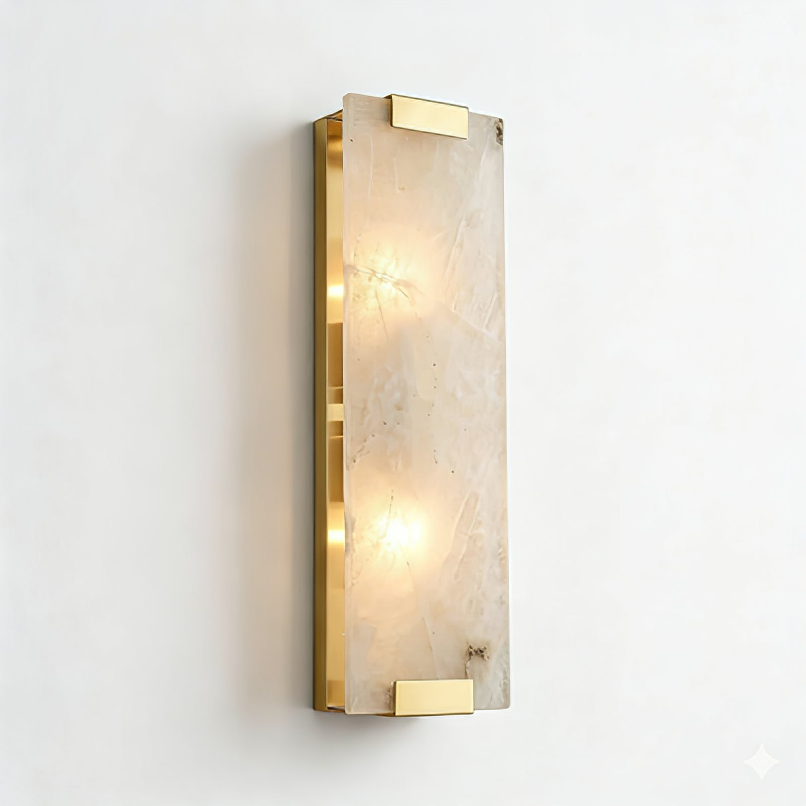 Rectangular Natural Alabaster Wall Sconce