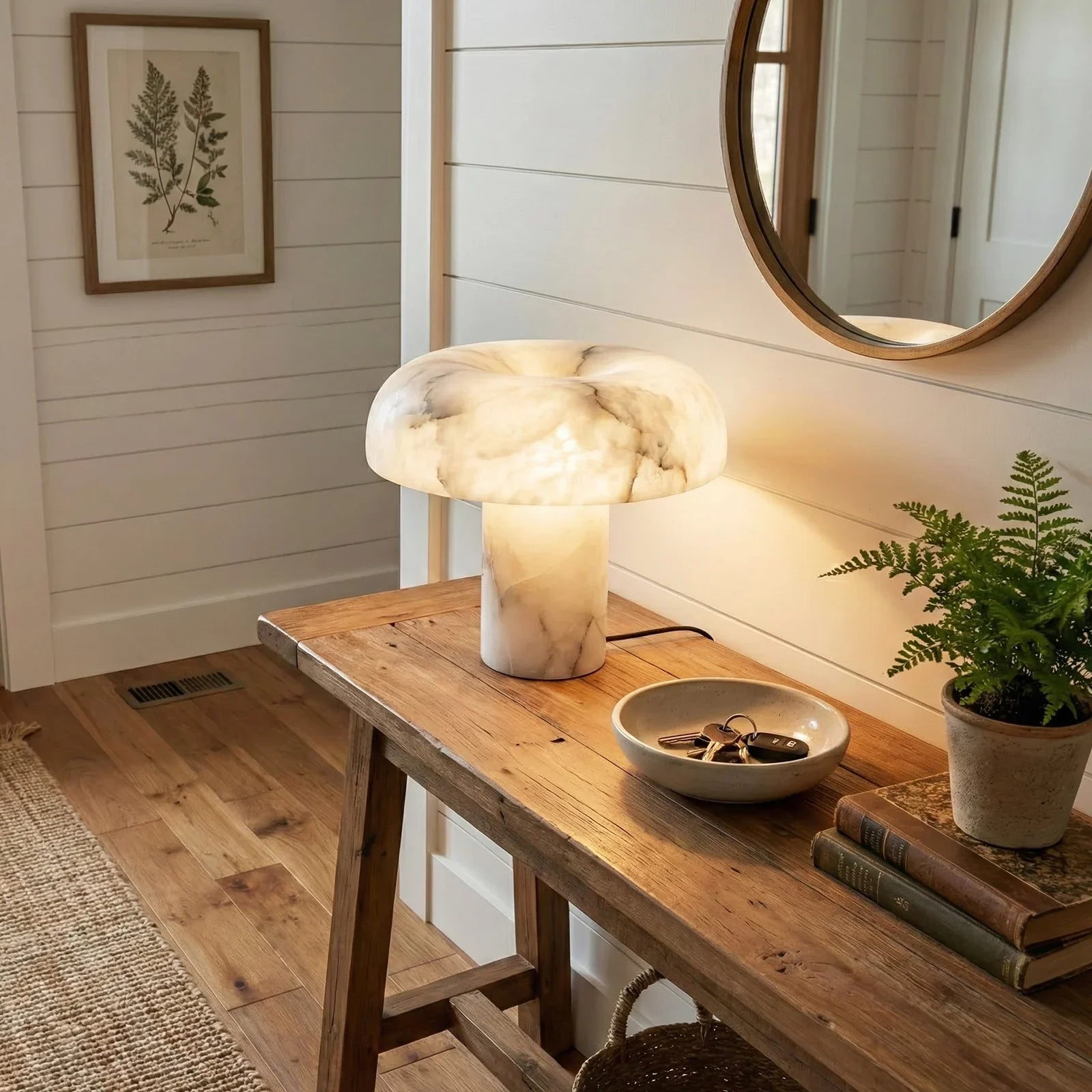 Mushroom Type Alabaster Table Lamp