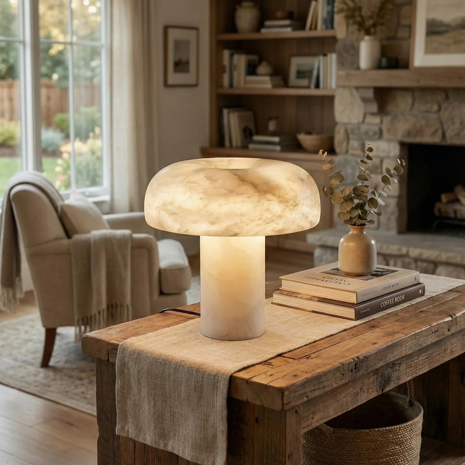 Mushroom Type Alabaster Table Lamp