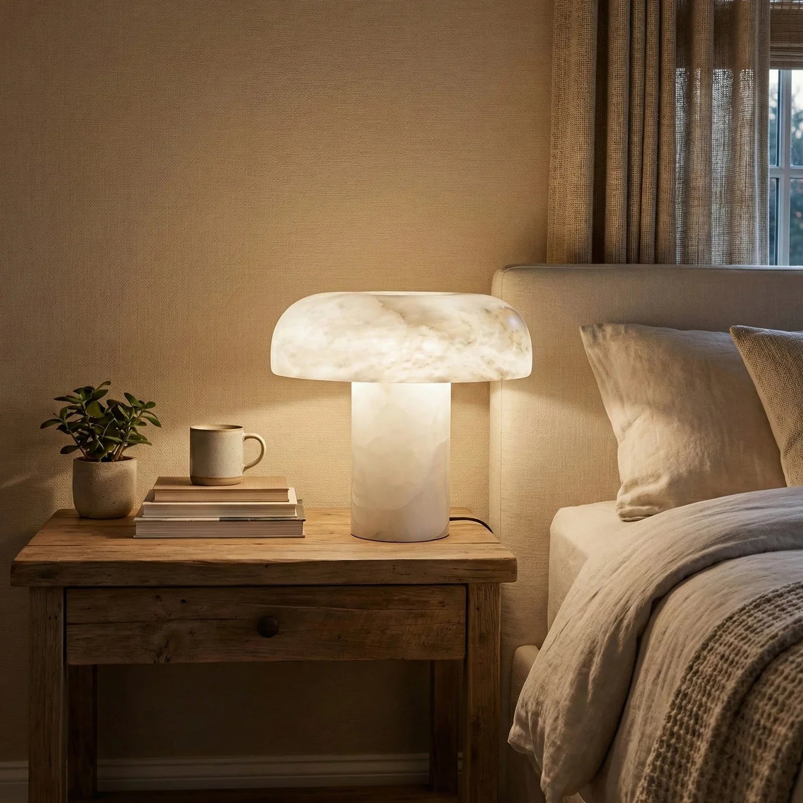 Mushroom Type Alabaster Table Lamp