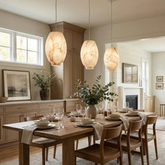 Oval Camille Organic Alabaster Pendant Lamp