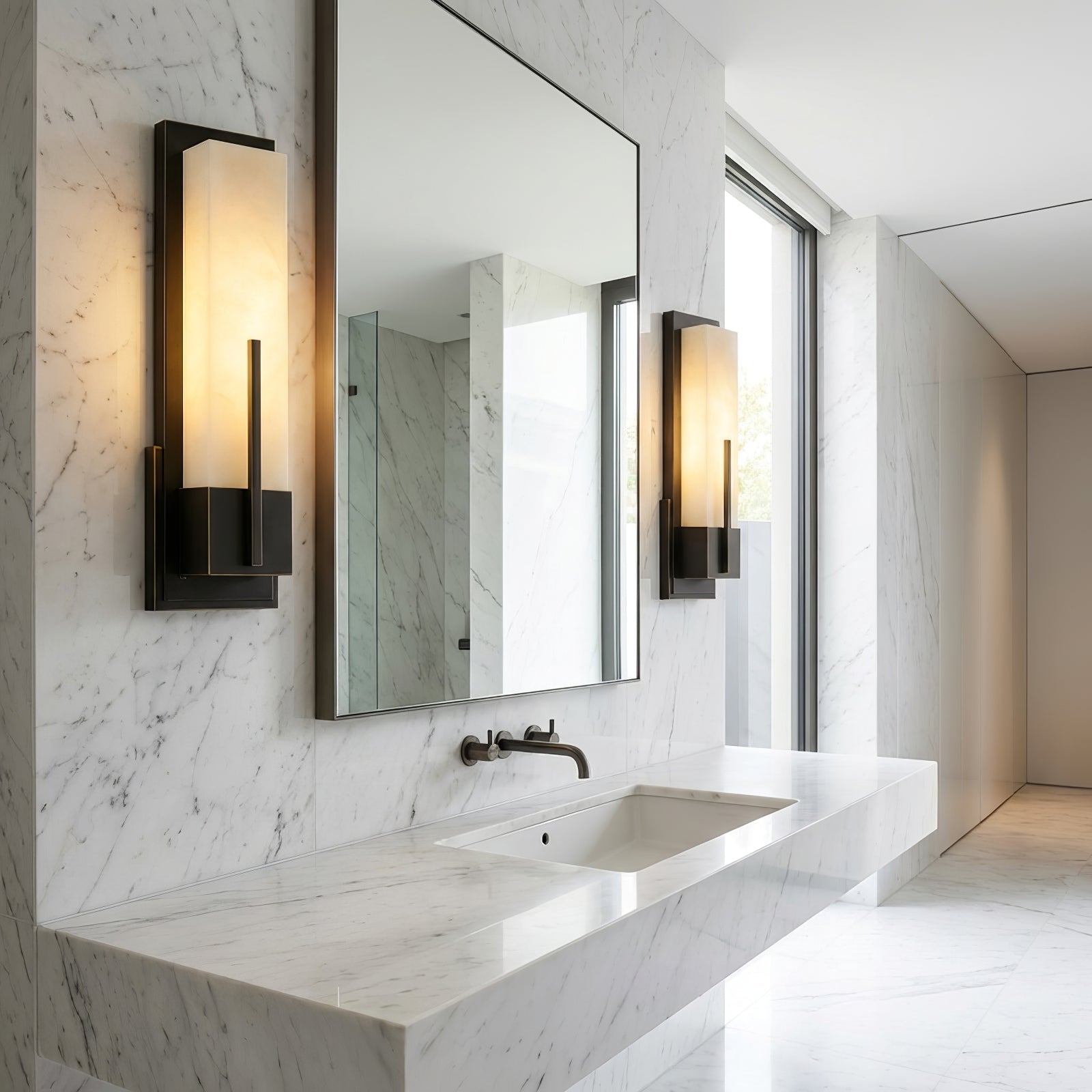 Possini Midtown Alabaster Wall Sconce