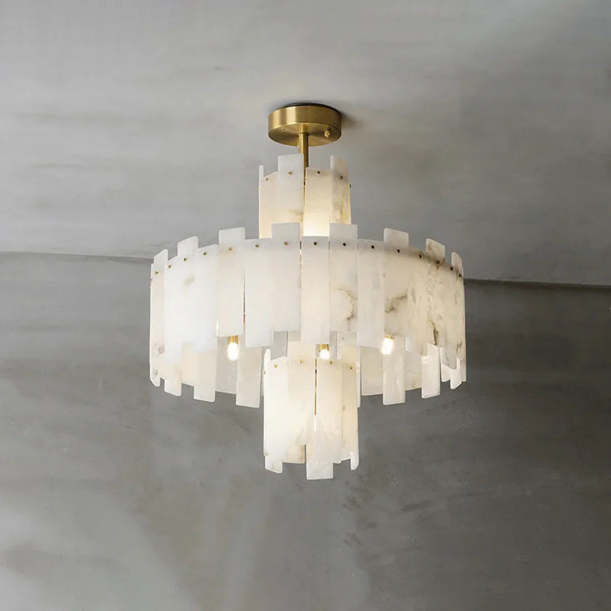Rectangle Alabaster Irregular Chandelier