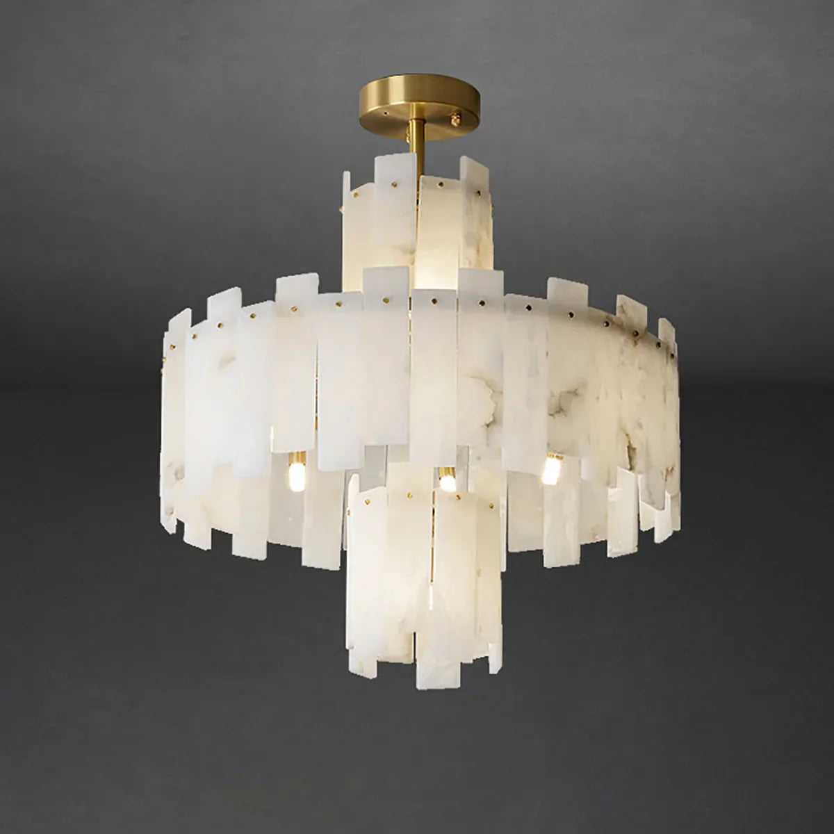 Rectangle Alabaster Irregular Chandelier