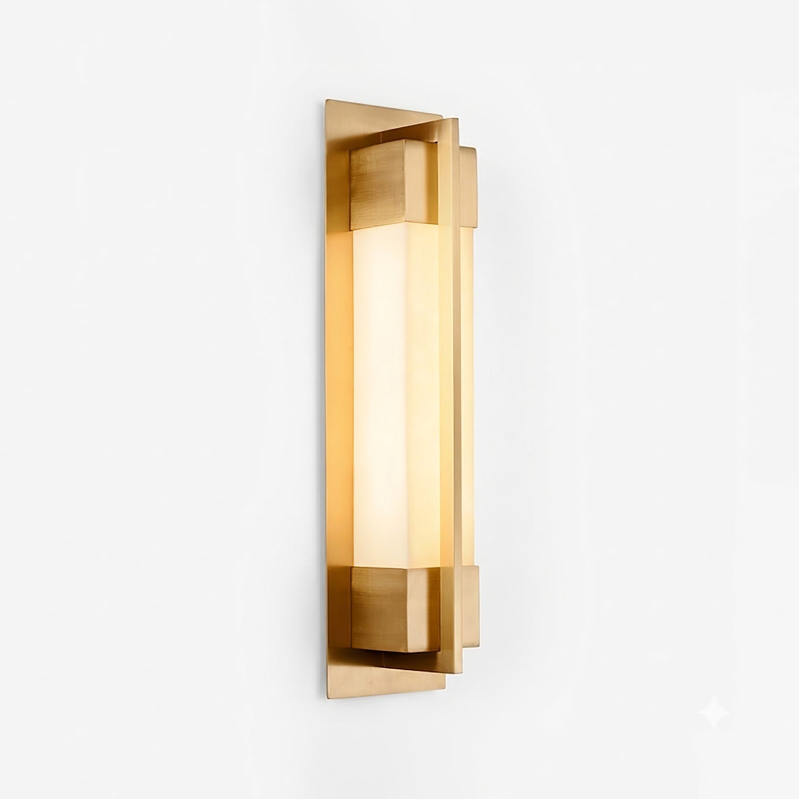 Rectangular Brass Resin LED Wall Lamp