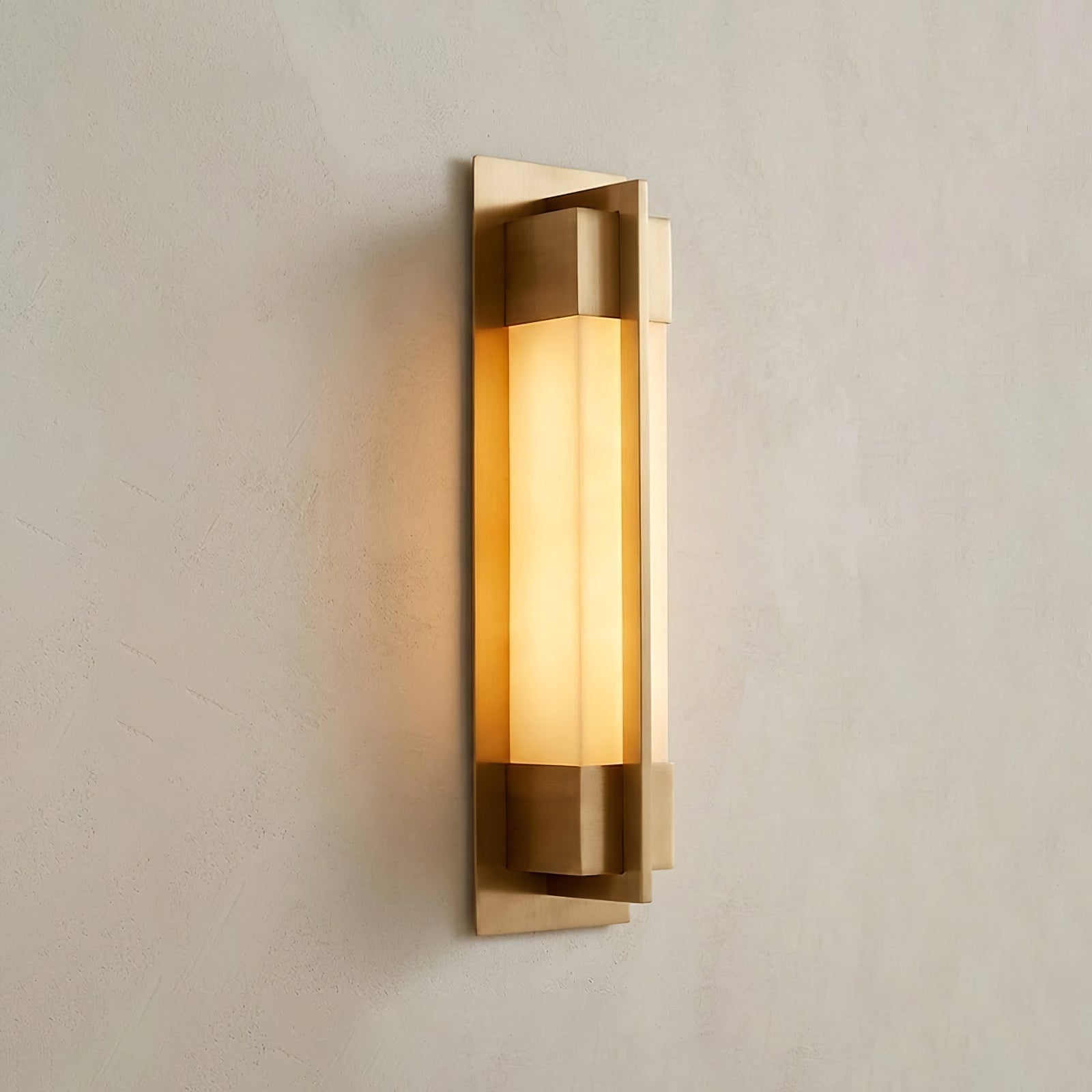 Rectangular Brass Resin LED Wall Lamp