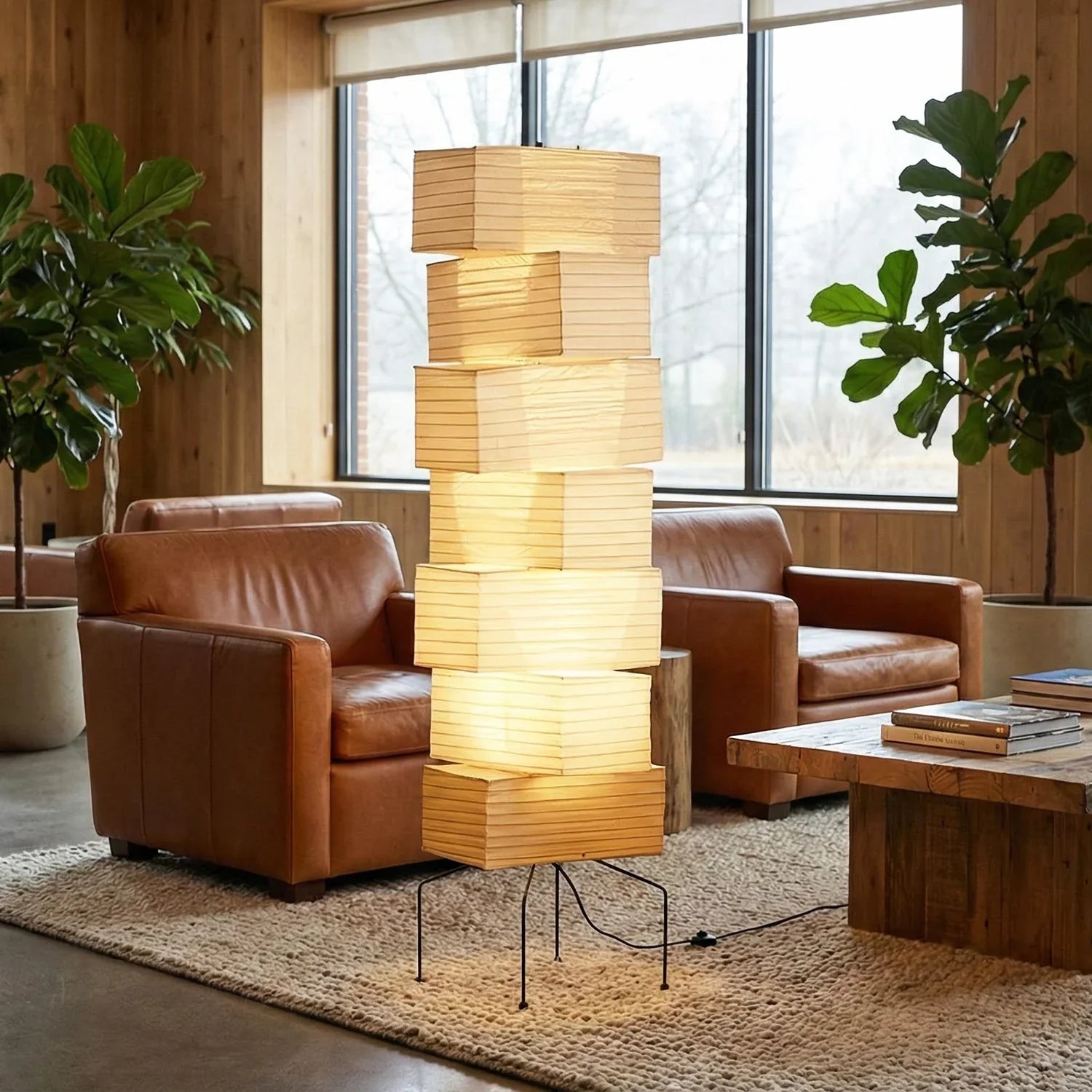 Akari Rectangular Stacked UF4-L10 Floor Lamp