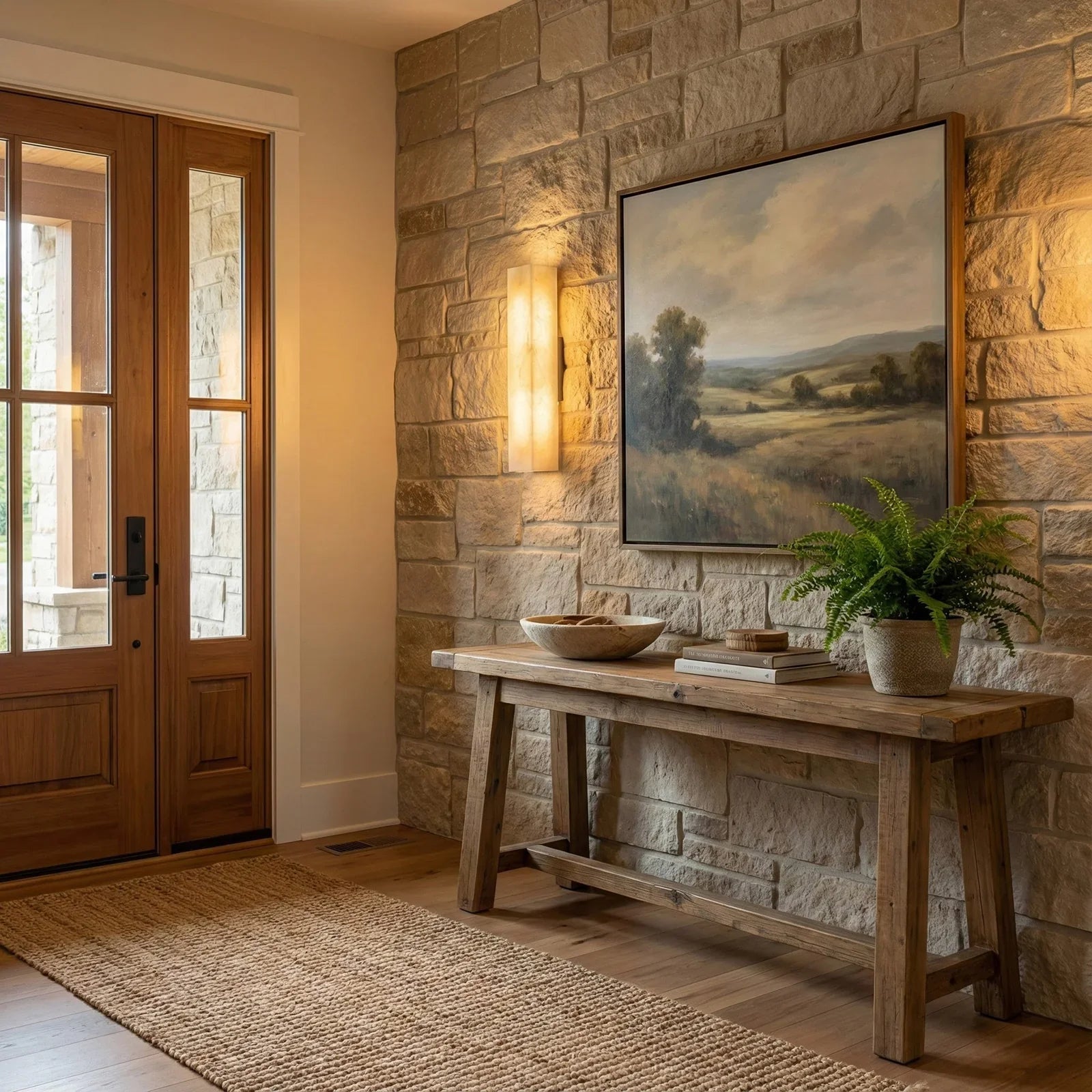 Rectangular Tubular Alabaster Wall Lamp