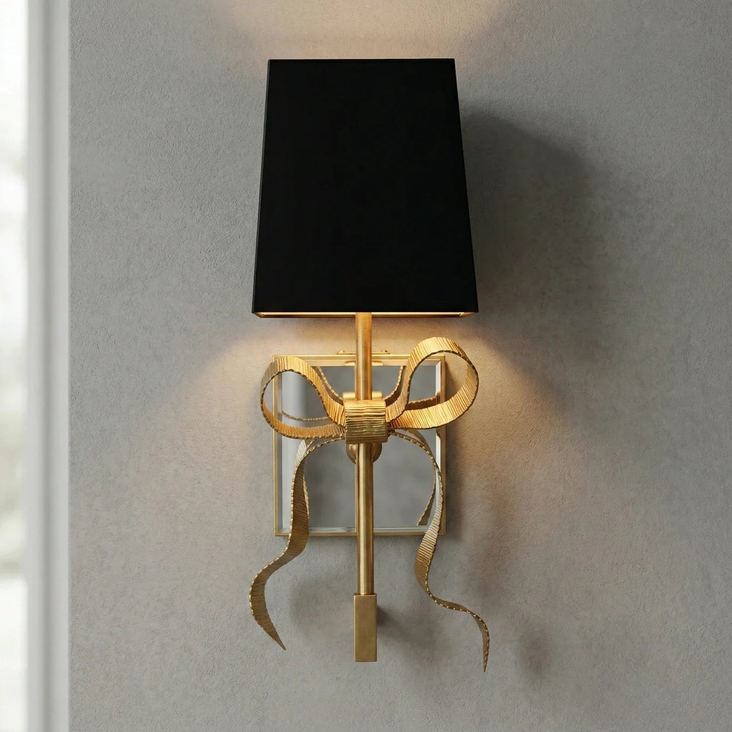Ribbed Ribbon Bow Wall Lamp