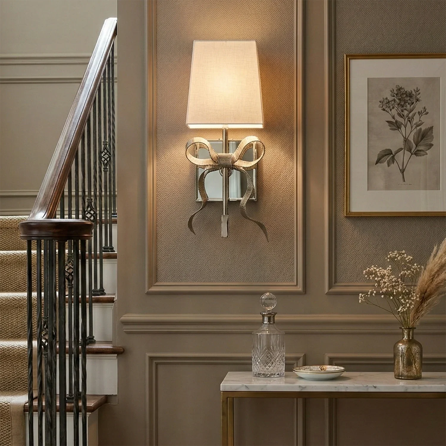Ribbed Ribbon Bow Wall Lamp